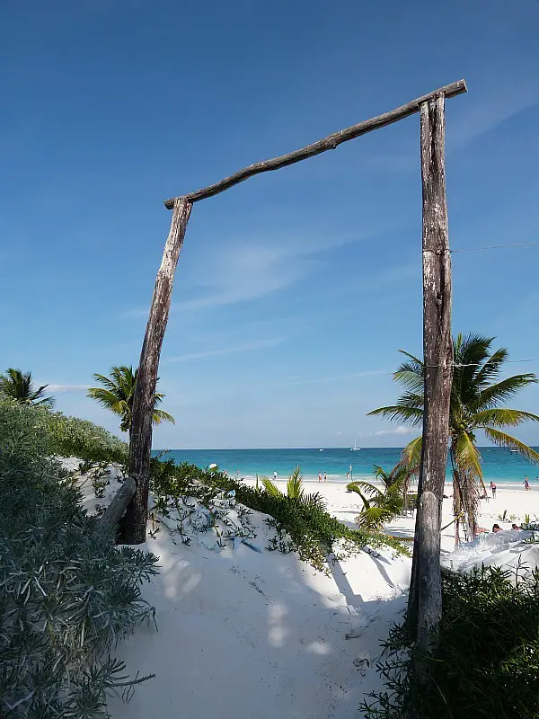 Tulum beach on the Yucatan Coast of Mexico