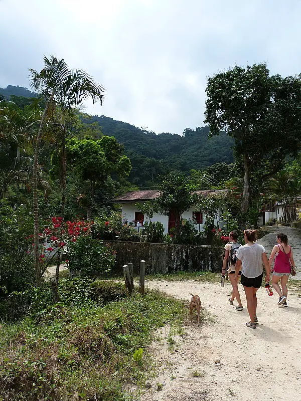 Hiking to a coffee plantation near Minca, Colombia