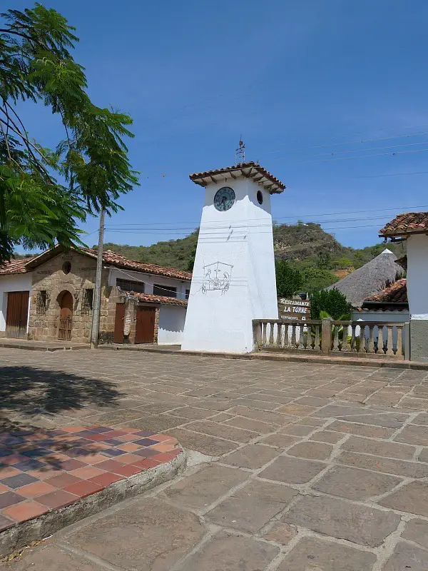 Town square in Guane, Colombia