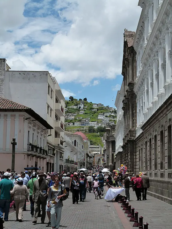 Old Town in Quito in Ecuador