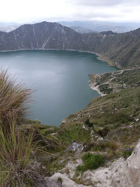 Crater lake on the Quilotoa Loop in Ecuador