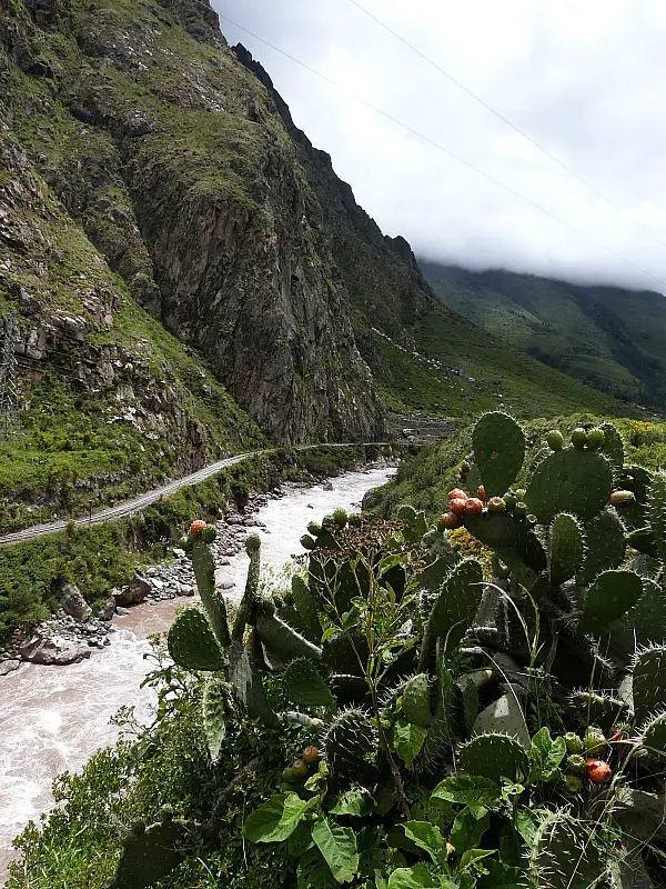 Hiking along the river on the first day of the world famous Inca Trail in Peru