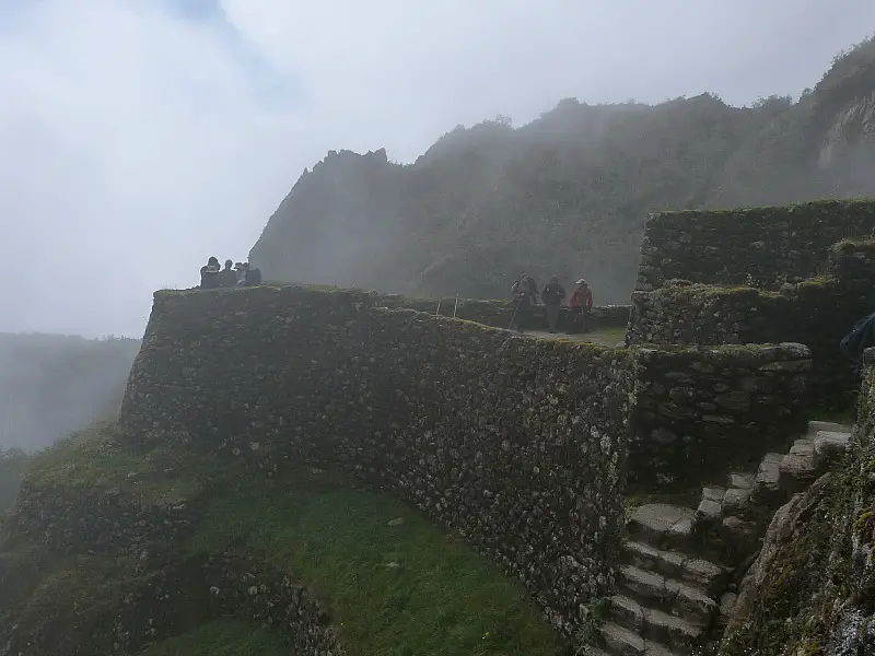 Inca site Phuyupatamark on Day three of the Inca Trail in Peru