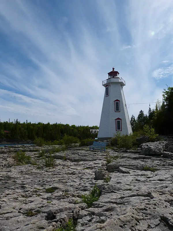 Lighthouse on Bruce Peninsula on a Great Lakes Road Trip in Canada