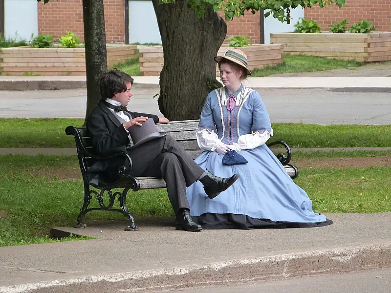 Costumed actors outside Province House in Charlottetown, PEI