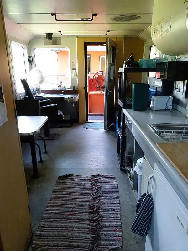 Inside the train carriage dorms of the Squilax HI Hostel where I did a Help X Placement in Canada