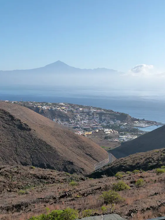 Amazing views over to El Teide on Tenerife from La Gomera in the Canary Islands