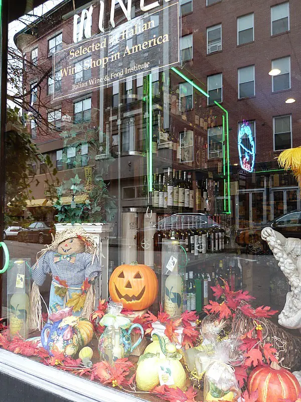 Fall displays in shop windows - one of the reasons to experience fall in north america