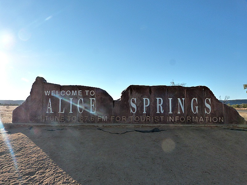 Welcome to Alice Springs sign