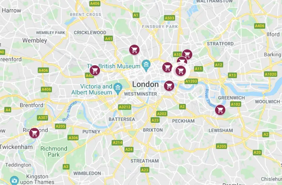 Best Markets in London Map