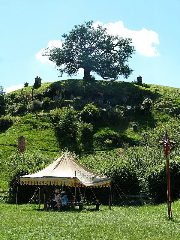 View of Bag End from the Party grounds at Hobbiton
