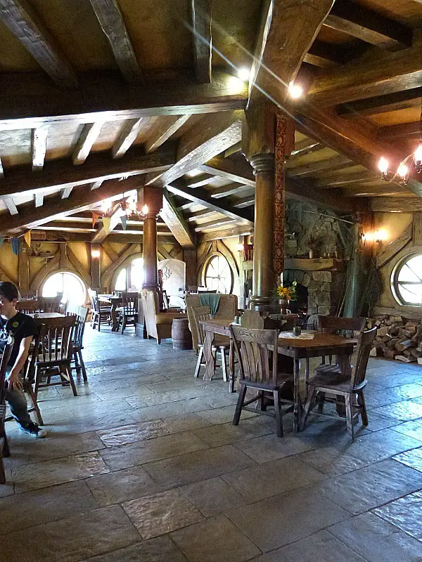 Inside the Green Dragon Inn at Hobbiton New Zealand