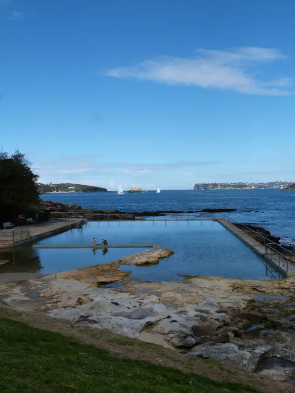 Passing Fairlight beach pool on the Manly to Spit walk in Sydney
