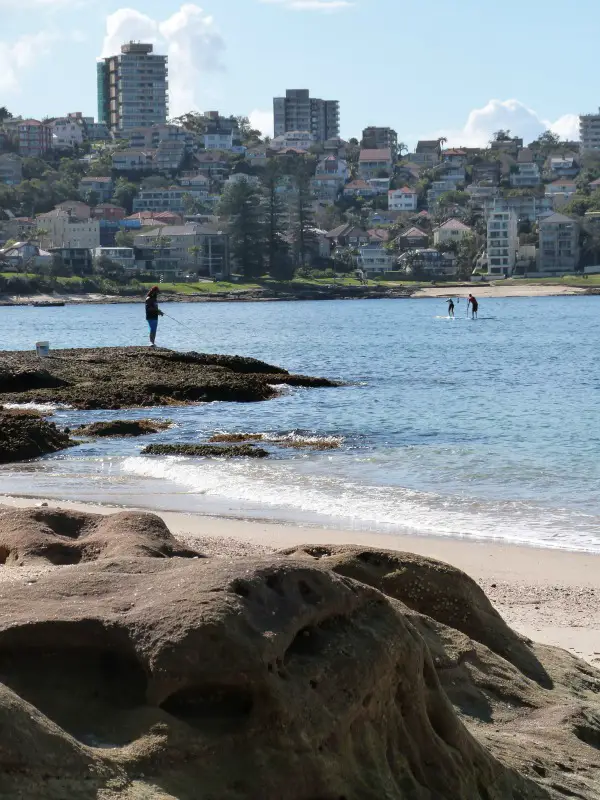 People fishing along the Spit to Manly walk
