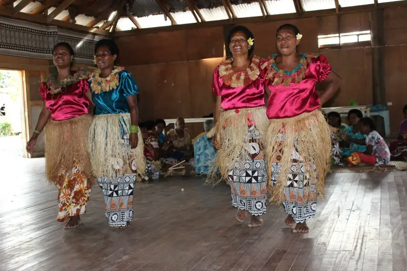 Welcome dance on a traditional Fijian village visit in the Yasawa Islands