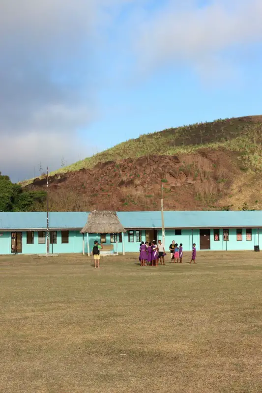 Visiting the village school on a traditional Fijian village visit in the Yasawa Islands