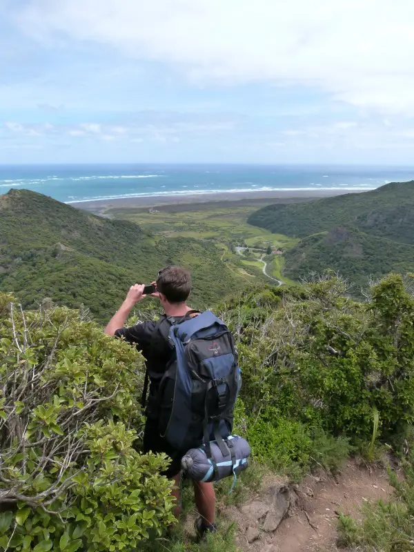 Admiring the views from the Hillary Trail in the Waitakere Ranges of Auckland, New Zealand