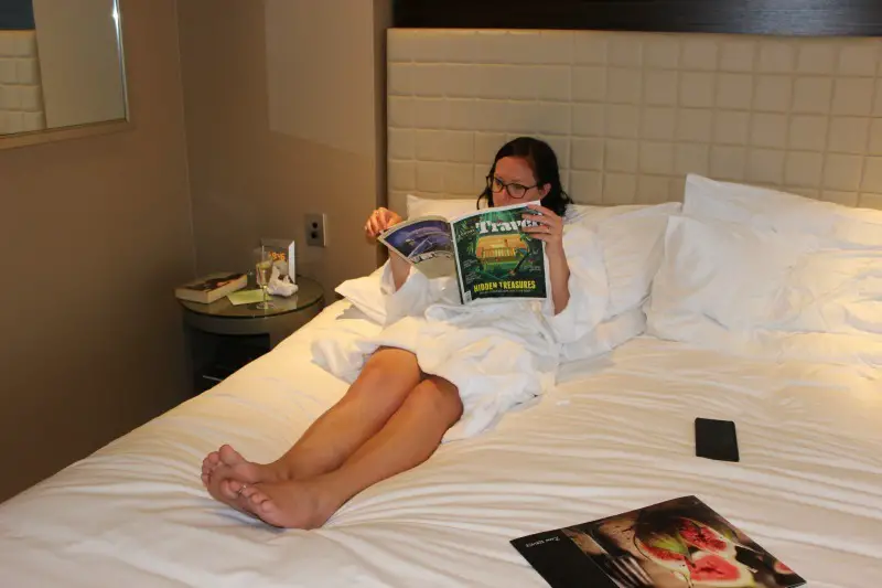Relaxing at the Four Seasons Sydney during our staycation