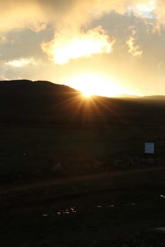 Views from Sani Mountain Lodge in Sani Top. Lesotho for the sunset