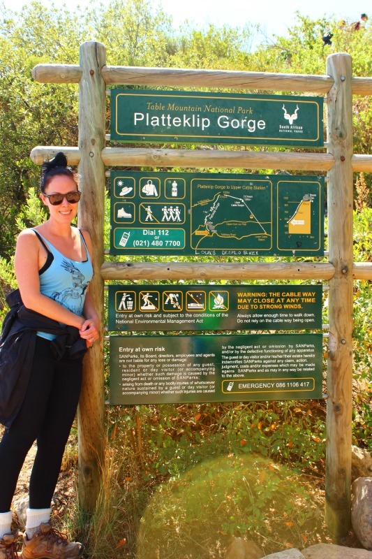 The start of the Platteklip Gorge hike up Table Mountain in Cape Town