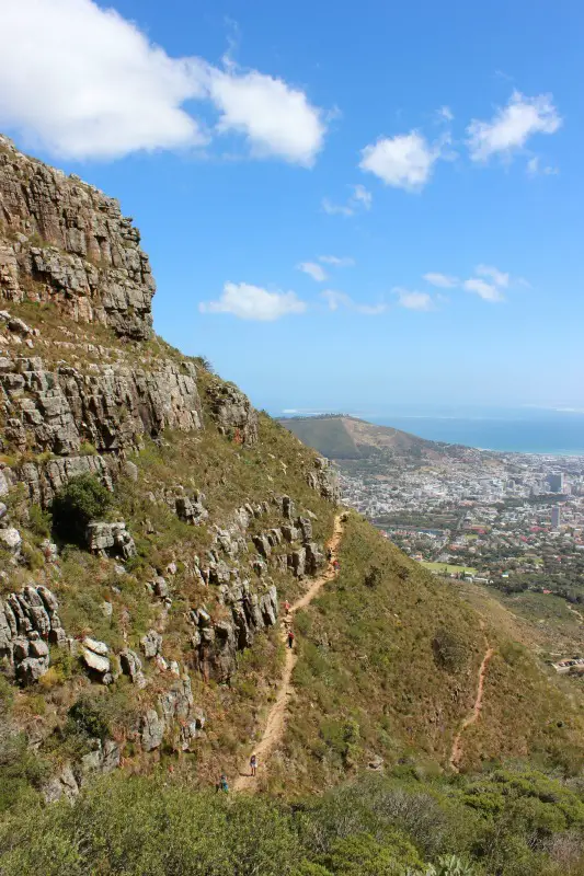 Hiking the Platteklip Gorge trail up Table Mountain in Cape Town