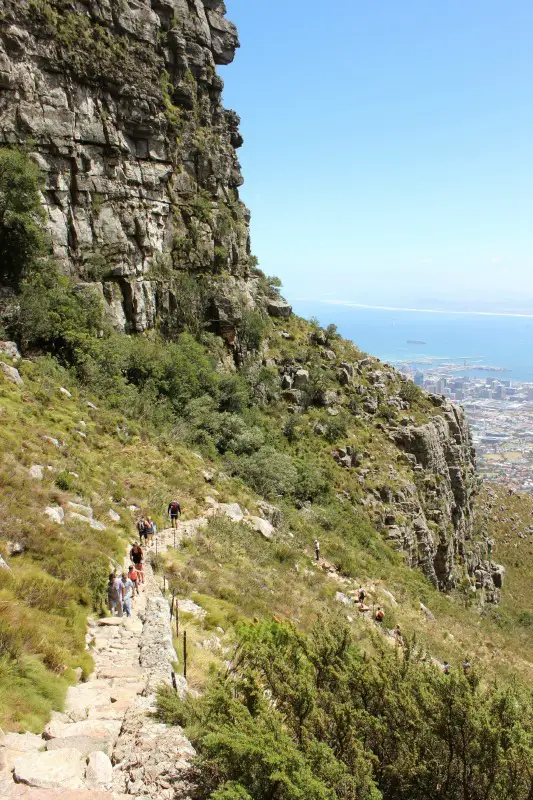 Hiking up Table Mountain via the Platteklip Gorge trail - a must if you are visiting Cape Town for a week