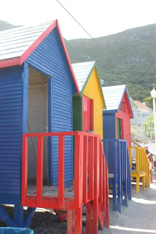 Colorful beach huts in St James, Cape Town