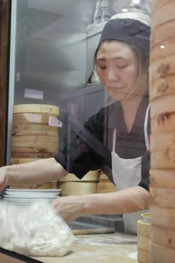 Dumplings being made at HuTong Dumpling Bar in Melbourne's China Town