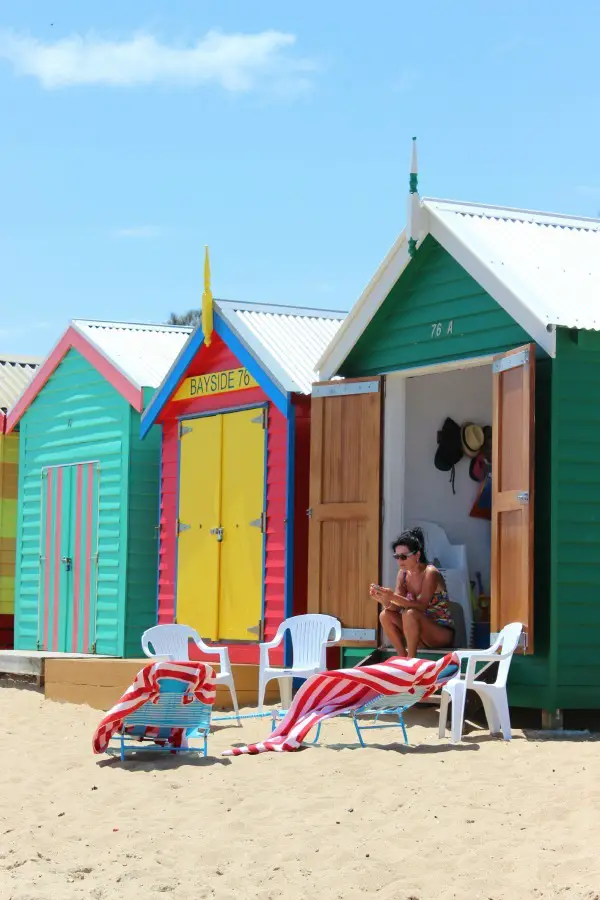 Colorful beach huts at Brighton Beach in Melbourne, Australia