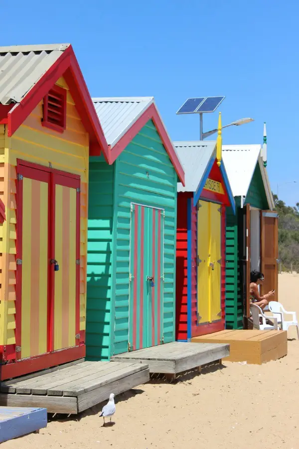 Colorful beach huts at Brighton Beach in Melbourne, Australia