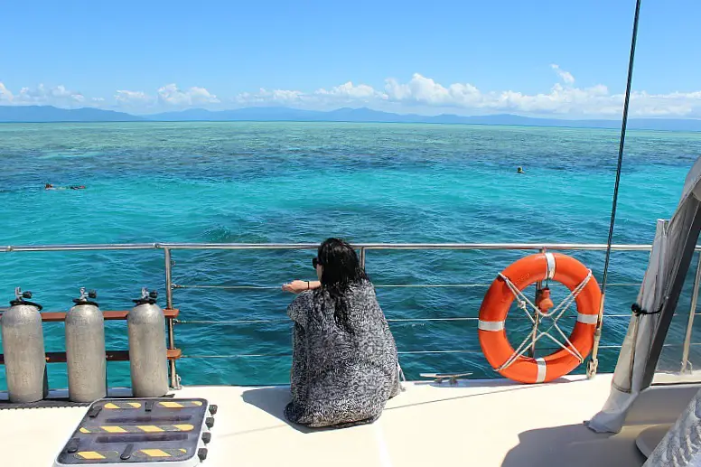 Looking out over the Great Barrier Reef