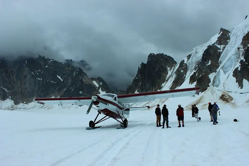 Landing on a Glacier near Talkeetna Alaska during month two of digital nomad life