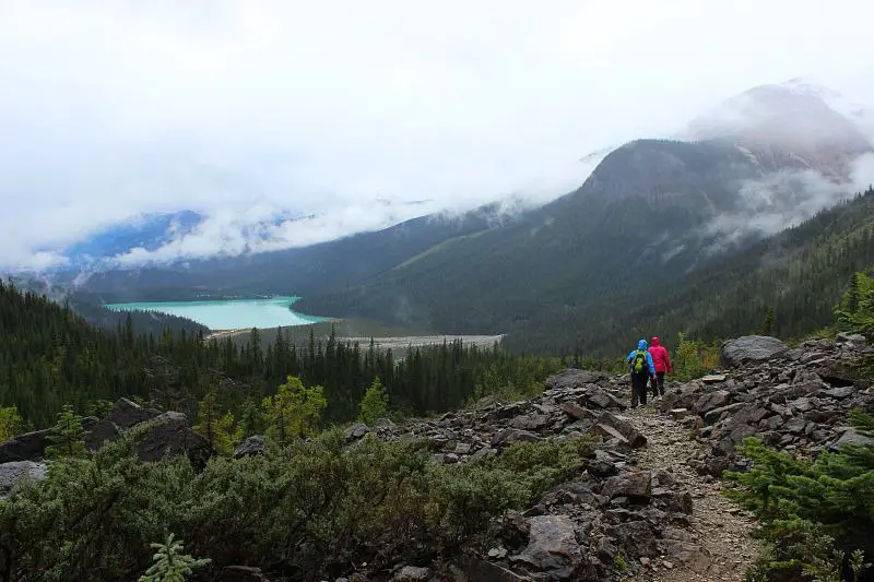 Hiking Yoho Pass to Emerald Lake during month three of Digital Nomad Life