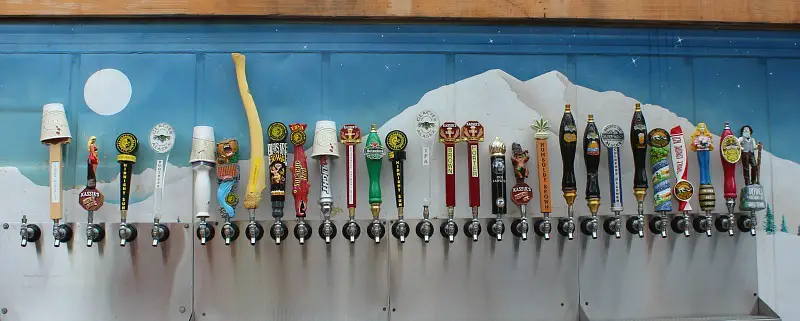 Craft beer selection at Wildflower Cafe in Talkeetna Alaska