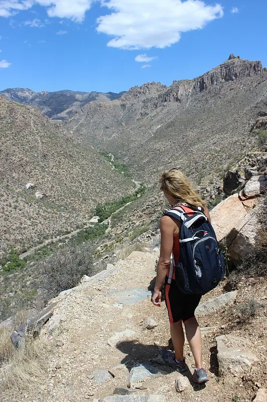 Hiking Sabino Canyon near Tucson during month 10 of digital nomad life