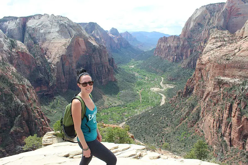 Hiking to the top of Angels Landing during month 10 of digital nomad life