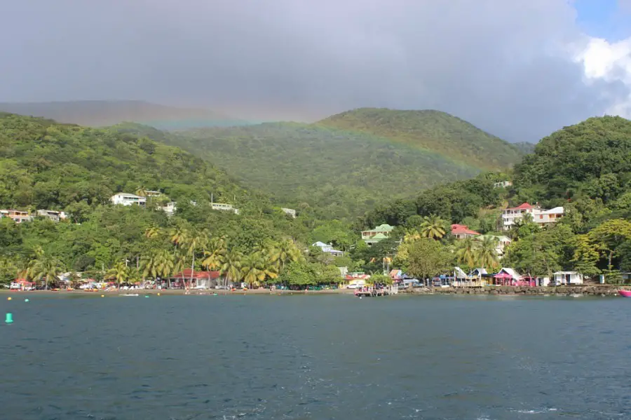 Rainbow over Plage Malendure on Basse Terre in Guadeloupe