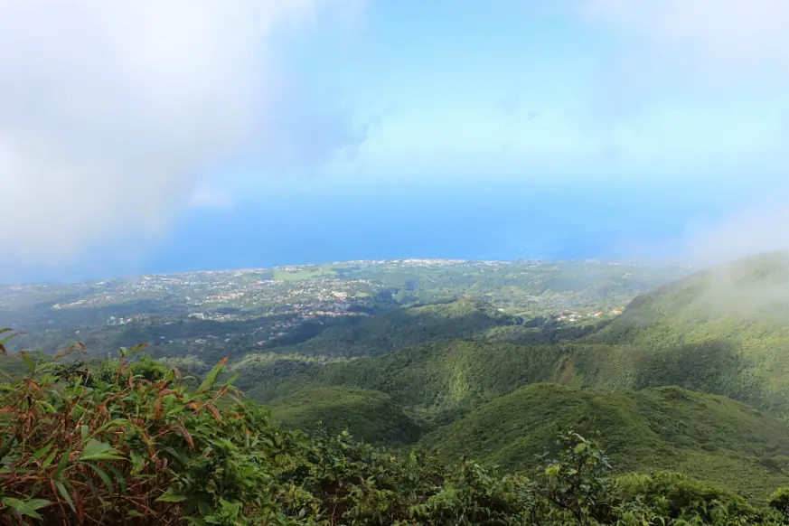 View from La Grand Soufriere hike on Basse Terre in Guadeloupe