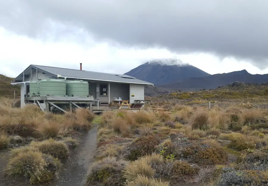 Hut on the Tongariro Northern Circuit Great Walk in New Zealand - visited during month twenty two of digital nomad life
