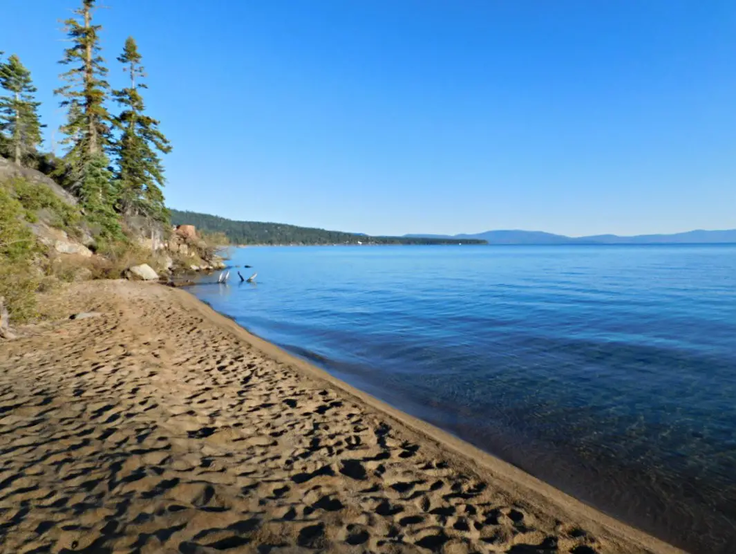 Hanging out by the beach in Lake Tahoe during Month Twenty Eight of Digital Nomad Life