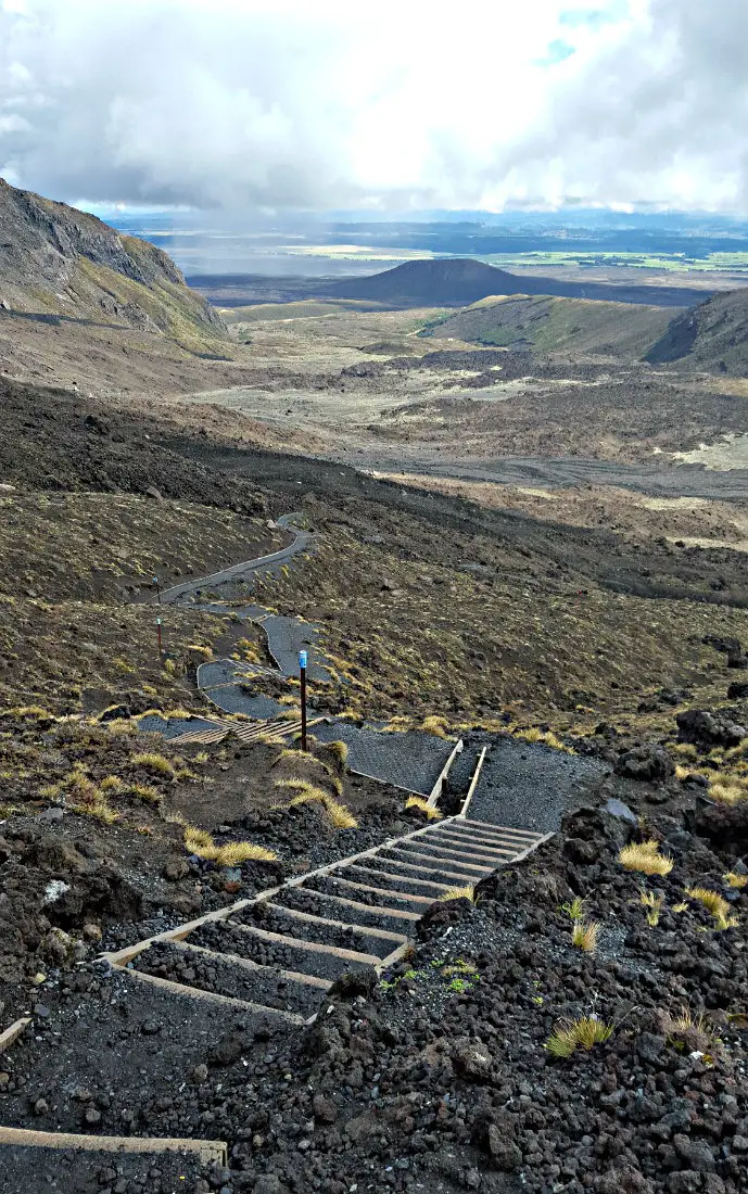 Descending the Devil's Staircase on the Tongariro Northern Circuit