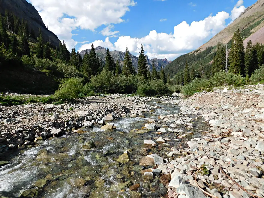 River crossing on the hike from Aspen to Crested Butte in Maroon Bells-Snowmass Wilderness