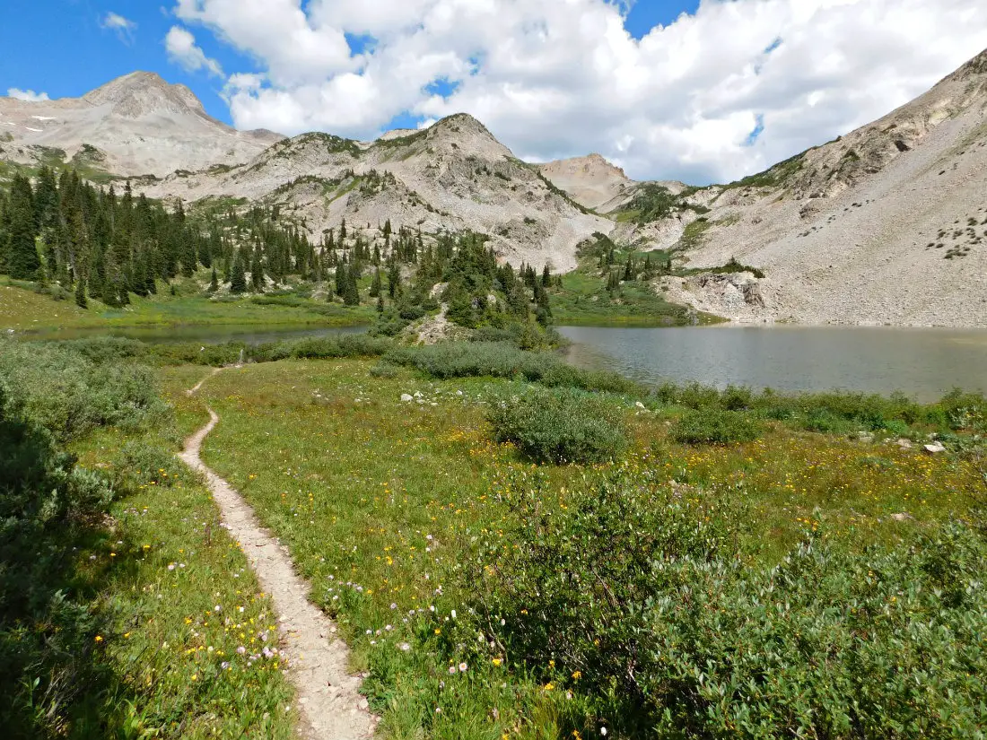 The trail around Copper Lake on the hike from Crested Butte to Aspen