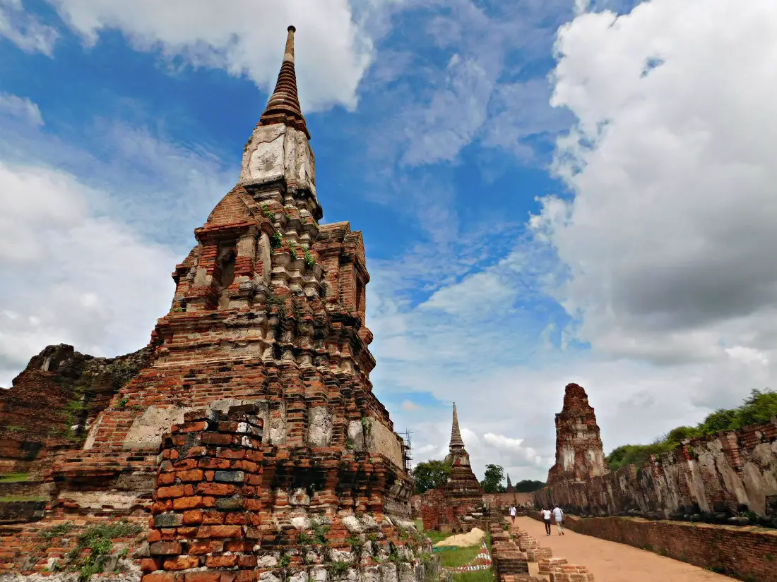 Ruined temples at Ayutthaya in Thailand