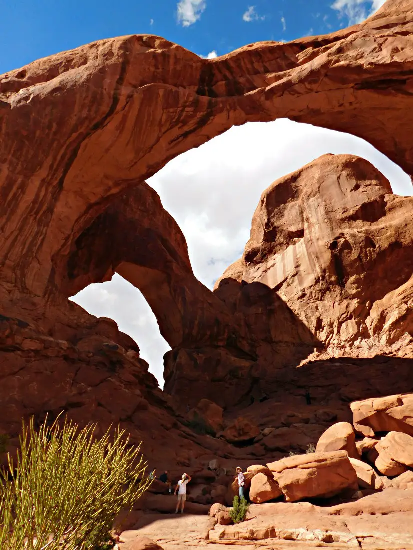 Hiking to Double Arch in Arches National Park, Utah