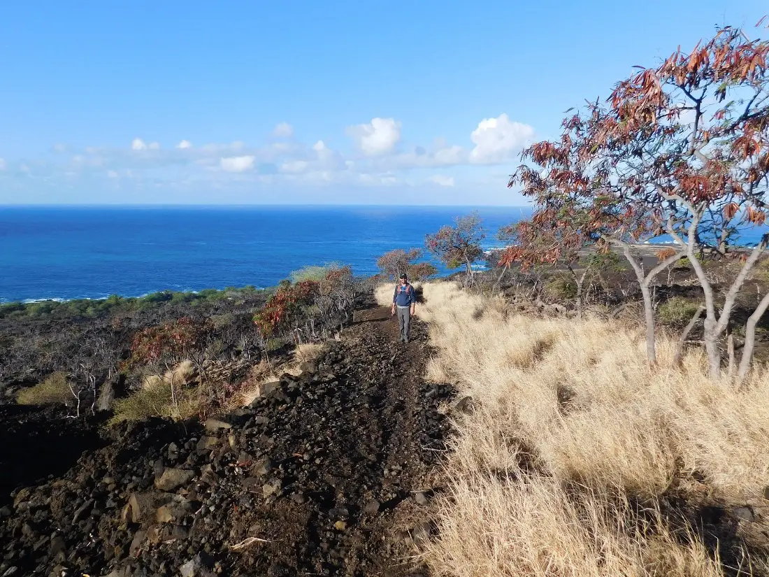 Hiking the Captain Cook Monument trail in Hawaii