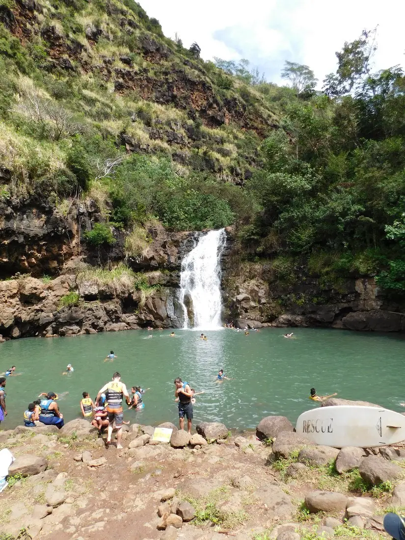 Waimea Falls in Waimea Valley on the North Shore of Oahu