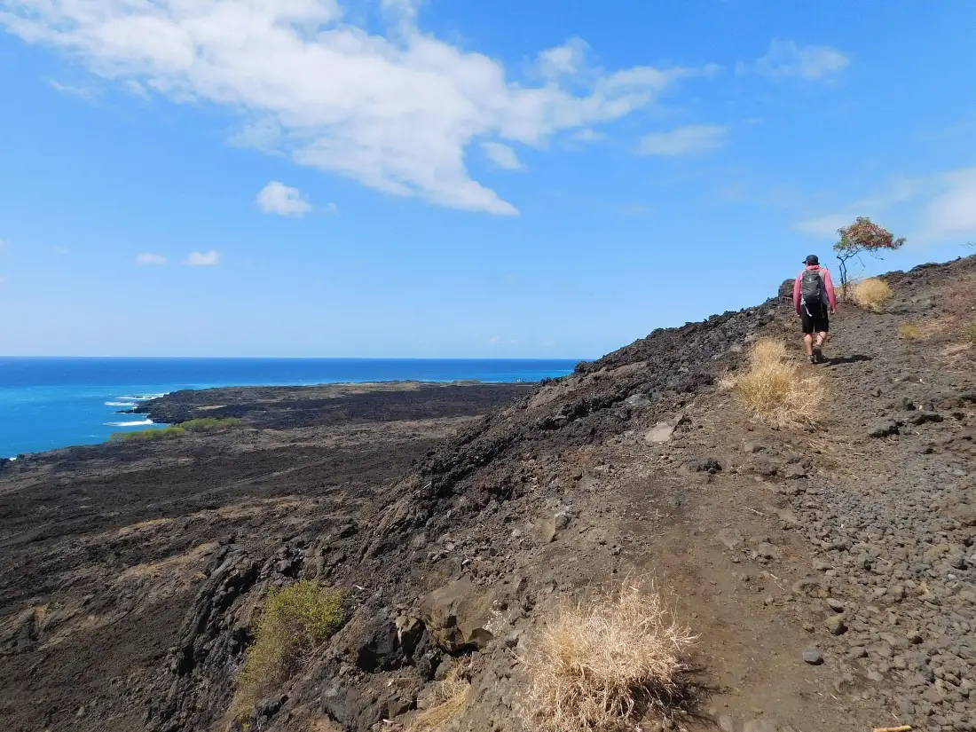 Hiking back from the Captain Cook Monument in South Kona, Hawaii