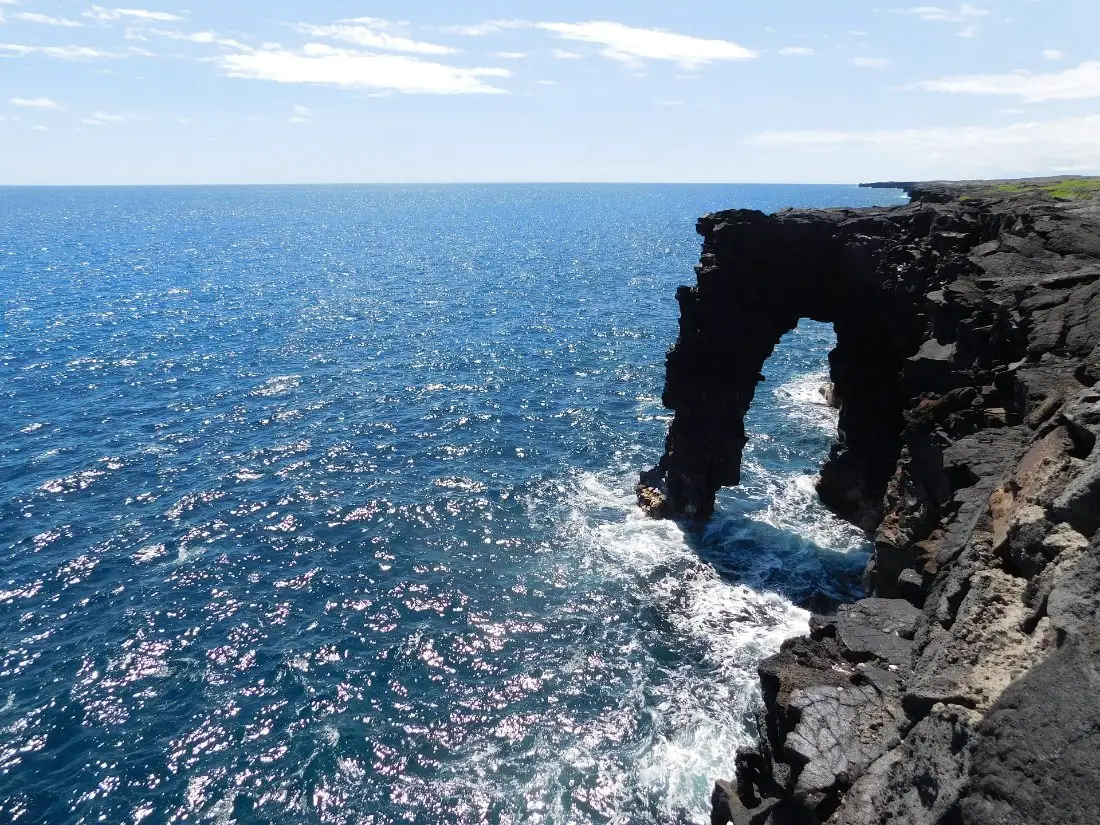 Holei Sea Arch in Hawaii Volcanoes National Park - a highlight of 7 days in Hawaii