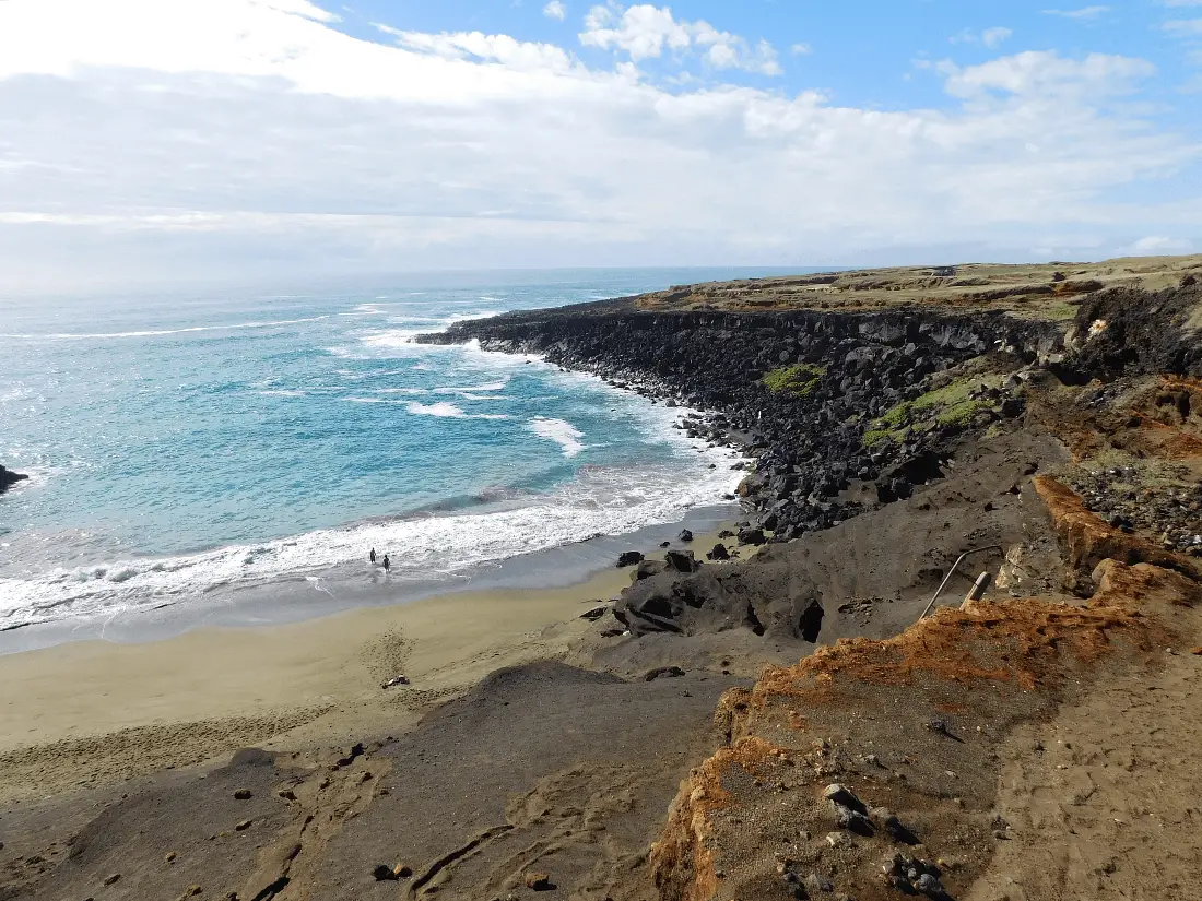 View over the Green Sand Beach on Hawaii